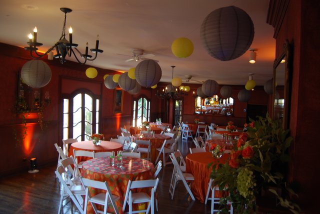 The Magnolia Room decorated for a birthday party.